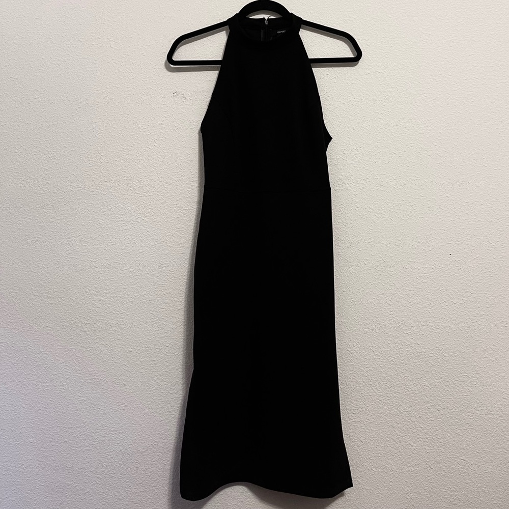 Black Halter Top Midi Dress by F21